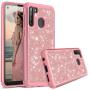 Cbus Wireless Sparkling Glitter Bling Phone Case Compatible with Samsung Galaxy A21 (Pink Rose Gold)