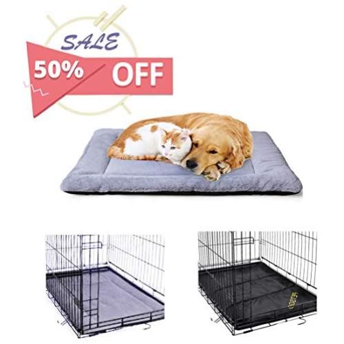 PETSGO Super Soft Crate Mats(1 in High Dog & Cat Beds for Crates-（Not Suit Chewer) Machine Wash & Dryer Friendly-Anti-Slip Pet Beds for Pets Sleeping