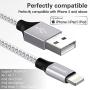 HOVAMP iPhone Charger, MFi Certified Lightning Cable 5 Pack (3/3/6/6/10FT) Nylon Woven with Metal Connector Compatible iPhone 11/Pro/Xs Max/X/8/7/Plus/6S/6/SE/5S iPad - Silver&White