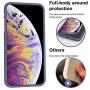 KUMEEK for iPhone 11 Case Fingerprint | Kickstand | Anti-Scratch | Microfiber Liner Shock Absorption Gel Rubber Full Body Protection Liquid Silicone Case for iPhone 11- Lavender Grey
