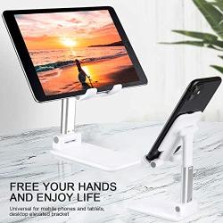 Cell Phone Holder, ANDATE Fully Foldable Cell Phone Stand for Desk, Angle Height Adjustable Cell Phone Stand for iPhone, Tablet Stand Holder Compatible with All Mobile Phone/iPad/Kindle/Tablet