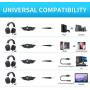 V11 Stereo Gaming Headset for PS4, PC, Xbox One Controller, Noise Cancelling Over Ear Headphones with Mic, LED Light, Bass Surround, Soft Memory Earmuffs for Laptop Mac Nintendo Switch Games