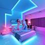 WiFi LED Strip Lights 65.6FT,Music Sync LED Light Strip Compatible with Alexa,Google Home Controlled by Smart APP, 20m 600LEDs RGB Power Strip with UL Listed Adapter and Remote, LED Lights for Bedroom