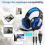 【Deep Bass】 Muzili Gaming Headset, 50mm Driver Units for 7.1 Surround Sound Stereo Hi-Fi for PC, PS4, Xbox One,Mobile Phone, Noise-Cancelling Headset with Mic, LED Lights, Soft Memory Earmuffs 【Deep Bass】 Muzili Gaming Headset, 50mm Driver Units for 7.1 Surround Sound Stereo Hi-Fi for PC, PS4, Xbox One,Mobile Phone, Noise-Cancelling Headset with Mic, LED Lights, Soft Memory Earmuffs