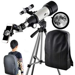 Telescope for Kids 70mm Apeture Travel Scope 400mm AZ Mount - Good Partner to View Moon and Planet - Good Travel Telescope with Backpack for Kids and Beginners