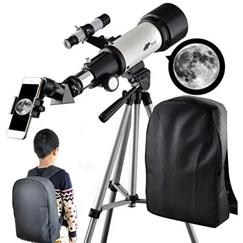Telescope for Kids 70mm Apeture Travel Scope 400mm AZ Mount - Good Partner to View Moon and Planet - Good Travel Telescope with Backpack for Kids and Beginners Telescope for Kids 70mm Apeture Travel Scope 400mm AZ Mount - Good Partner to View Moon and Planet - Good Travel Telescope with Backpack for Kids and Beginners