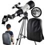 Telescope for Kids 70mm Apeture Travel Scope 400mm AZ Mount - Good Partner to View Moon and Planet - Good Travel Telescope with Backpack for Kids and Beginners