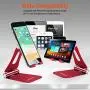 Desktop Cell Phone Holder Foldable, Adjustable Cell Phone Stands Tablet Holder Universal Aluminium Stands for Nintendo Switch iPhone iPad Pro Stand iPad Mini Stands and Holders for Desk - Red Desktop Cell Phone Holder Foldable, Adjustable Cell Phone Stands Tablet Holder Universal Aluminium Stands for Nintendo Switch iPhone iPad Pro Stand iPad Mini Stands and Holders for Desk - Red