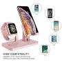 Apple Watch Stand, Cell Phone Stand, iPhone XS Max XS X XR 8 7 Plus Stand, BENTOBEN NightStand Mode iWatch Stand iPhone Dock iPad Mini Charging Station for iWatch Series 3 2 1 38mm 42mm - Rose Gold