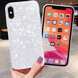 J.west iPhone Xs Case, iPhone X Case, Cute Phone Case Girls Women Glitter Pretty Design Sparkle Translucent Clear Bumper Shockproof TPU Shell Soft Silicone Back Cover Case for iPhone Xs/X 5.8" White