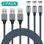 Atill iPhone Charger 3Pack 10FT iPhone Charger Cable Nylon Braided Charging Cord Compatible iPhone XR XS XSMax X 8 8 Plus 7 7 Plus 6 6s Plus SE 5 5s 5c iPad iPod (Blue)