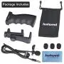 Smartphone Video Recording Stabilizer Kit, Clip-on Lavalier Microphone Laple Mic + Phone Hand Grip Holder Rig Compatible for iPhone Samsung YouTube Livestream Vlog Interview -3.5mm Jack/ 1.5m Cord
