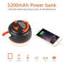 Lavievert Rechargeable LED Camping Light Lantern, with Retractable Hook, Magnet Base for Backpacking, Tent, Hiking, Auto, Home, Outage Emergency Lighting - 5200mAh Charger for Mobile