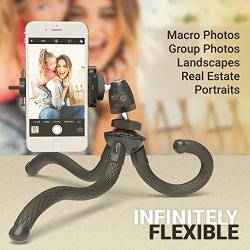 Xenvo SquidGrip Flexible Cell Phone Tripod and Portable Action Camera Holder - Compatible with iPhone, GoPro, Android, Samsung, Google Pixel and All Mobile Phones