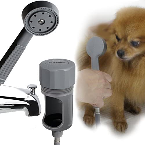 YOO.MEE Pets Shower Attachment, Quick Connect on Tub Spout w/Front Diverter, Ideal for Bathing Child, Washing Pets and Cleaning Tub