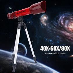 Telescopes for Kids Beginner, Monoscope Telescope with Tripod ，High Definition Space Astronomical Telescope with 40X, 60X, 80X Interchangeable Eyepieces, Best Gift for Child(Red)