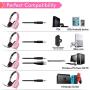 Gaming Headset with Microphone Compatible for PC PSP PS4 Mac Laptop, iKiKin Over Ear Gaming Headphones Noise Canceling Foldable Headphones with Surround Sound Stereo for Kids Adults (Pink)