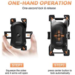 【Upgraded】JOYROOM Bike Phone Mount, Secure Lock & Full Protection Bicycle Holder for Mountain Bike, Motorcycle Handlebar, for Cell Phone, iPhone 11, X/XR/XS MAX, Samsung and Most 4-6.8 inch Smartphone