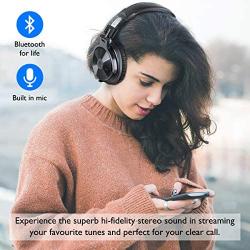 OneOdio Bluetooth Over Ear Headphones - Wireless/Wired 30 Hrs Stereo Bluetooth Headsets Foldable Headset with Deep Bass 50mm Neodymium Drivers for PC/Phone - Studio Wireless(Y80B)