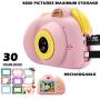 KIDOVE Kids Toys Fun Camera, Child Selfie Digital Game Camcorder, 8MP 1080P Dual Camera Video Recorder, Creative Birthday Gifts for Girls and Boys, 16GB TF Card Included (Pink)