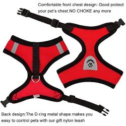 INVENHO Mesh Harness with Padded Vest for Puppy and Cats No Choke Design Ventilation Gift with Leash