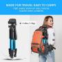 UBeesize 60-inch Camera Tripod, 5kg/11lb Load TR60 Load Portable Lightweight Aluminum Travel Tripod with Carry Bag & Bluetooth Remote, for DSLR Cameras Compatible with iPhone & Android Phone (Blue)