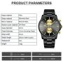 GOLDEN HOUR Mens Watches with Black/Silver Stainless Steel and Metal Casual Waterproof Chronograph Quartz Watch, Auto Date in Colorful Hands