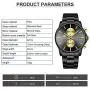 GOLDEN HOUR Mens Watches with Black/Silver Stainless Steel and Metal Casual Waterproof Chronograph Quartz Watch, Auto Date in Colorful Hands