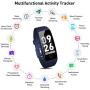 Blood Pressure Watch Fitness Tracker RIVERSONG Waterproof Color Screen Sport Smart Bracelet Band Activity Monitor with Heart Rate Calories Pedometer Sleeping Tracking Call/SMS Reminder for Smartphones