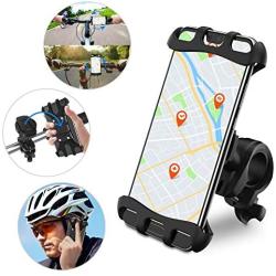 Keten Bike Phone Holder, Detachable & 360° Rotatable Silicon Mobile Holder for Motorcycle/Scooter/Stroller, Compatible with iPhone X Xr Xs Max Samsung S9+ S10+ Plus (Black)