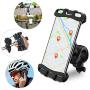 Keten Bike Phone Holder, Detachable & 360° Rotatable Silicon Mobile Holder for Motorcycle/Scooter/Stroller, Compatible with iPhone X Xr Xs Max Samsung S9+ S10+ Plus (Black)