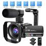Video Camera Camcorder 2.7K Ultra HD YouTube Vlogging Camera 36MP IR Night Vision Digital Camera Recorder 16X Digital Zoom 3 inch IPS Touch Screen Video Camcorder with Microphone Handheld Stabilizer