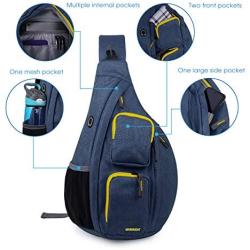 WANDF Sling Bag One Strap Backpack Travel Crossbody Backpack Water-Resistant