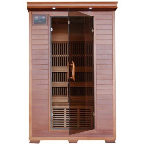 Radiant Saunas 2-Person Infrared Cedar Wood Sauna with Air Purifier, Chromotherapy Lighting, Music System, Carbon Heaters up to 141 Degrees F