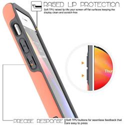 TEAM LUXURY [Clarity Series Case for iPhone SE 2020 / iPhone 8 & iPhone 7, Updated G-II [Shock Absorbent] Protective Phone Case 2nd Generation (4.7") - Living Coral/Gray