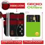 Double Pocket - Adhesive Card Holder - Cell Phone Pouch - Stick on Lycra Pocket - Carry Credit Cards and Cash (Black - CAT PAW)