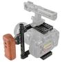CAMVATE DSLR Video Camera Cage Stabilizer Rig with Wooden Handle for Canon Nikon Sony