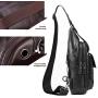 Mens Sling Bag Genuine Leather Chest Shoulder Backpack Cross Body Purse for Men And Women