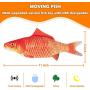 HZONE Electric Flopping Fish Cat Toy, Realistic Plush Interactive Electric Moving Fish Cat Kicker Toys, Wiggle Fish Catnip Toys Motion Kitten Toy, Cat Chew Bite Kick Toy for Cat Kitten Kitty Exercise