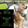 FUNFLOWERS Dog Harness No-Pull Adjustable Pet Vest Durable Polyester Material Dog Chest Strap with Reflective Strips Easy Control Training Harness for Small Medium Large Dog, 4 Colors