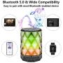 LED Portable Bluetooth Speakers with Lights, LFS Night Light IPX5 Waterproof Speakers, Color Change Diamond Shape Computer Speaker, Built-in Mic,TF Card and TWS, for iPhone Samsung Gaming Christmas