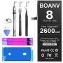 [2600mAh] Battery for iPhone 8 (Upgraded), BOANV Ultra High Capacity Replacement 0 Cycle Battery with Professional Repair Tools Kits - 1 Year Service