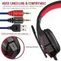 Gaming Headset with Mic and LED Light for Laptop Computer, Cellphone, PS4 and Son on, DLAND 3.5mm Wired Noise Isolation Gaming Headphones - Volume Control.(Black and Red) Gaming Headset with Mic and LED Light for Laptop Computer, Cellphone, PS4 and Son on, DLAND 3.5mm Wired Noise Isolation Gaming Headphones - Volume Control.(Black and Red)