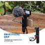 Smartphone Video Rig, Cell Phone Video Recording Kit Vlogging Stabilizer Equipment with Cardioid Microphone,Selfie LED Light, Solid Aluminum Cold Shoe Extension Bar Compatible with iPhone Smartphones