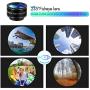 Cell Phone Camera Lens Kit,6 in 1 Universal +0.62x Wide Angle &25x Macro +235°Fisheye +Phone Holder -Shutter Remote+Tripod for iPhone X/8/7/6/6s plus Samsung Android & phone