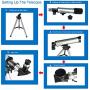 NUZAMAS Astronomical Telescope for Educational Science Refractor with Super Lightweight Tripod for Astronomy Beginners, Night Stars Watch,Focal Length 360mm, Aperture 50mm