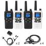 SAMCOM FWCN30A Two Way Radio 22 Channels with NOAA Weather Alert, Rechargeable Handheld FRS Long Range Walkie Talkie with Flashlight/LCD Display/Call Tone/Group (4 Packs) (Black/White)
