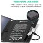 Nekteck 28W Portable Solar Panel Charger, Waterproof Camping Gear Solar Powered Charger with 2 USB Port for iPhone X/8 Plus, Samsung Galaxy s9/s8,iPad, Tablet and Any USB Devices