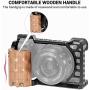 SMALLRIG Camera A6500 Cage Kit with Wooden Handle Hand Grip for Sony Alpha A6500/ILCE-6500 4K Digital Mirrorless Camera - 2097
