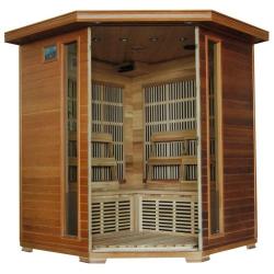 Radiant Saunas BSA1320 4 Person Cedar Corner Infrared Sauna, 3-4